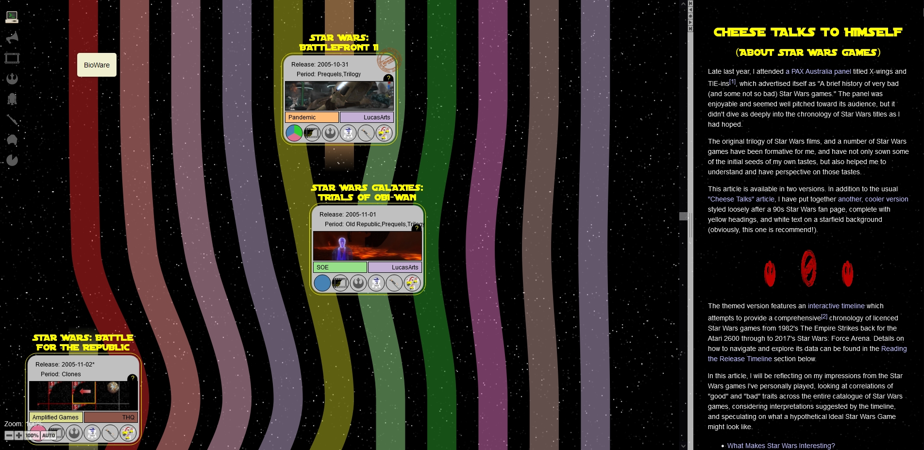 Star Wars Timeline Website Screenshot